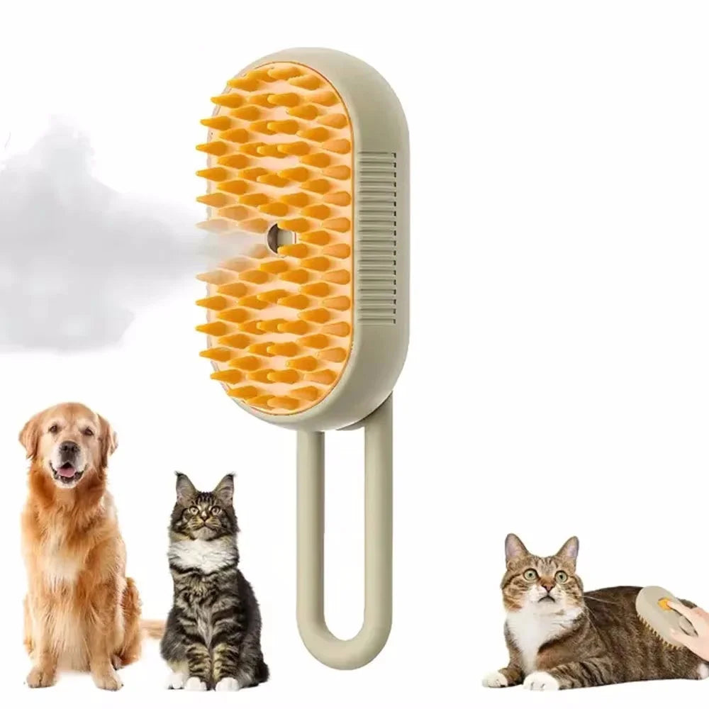 Cat Steam Brush Steamy Dog Brush 3 in 1 Rechargeable Spray Cat Hair Brushes for Massage Pet Grooming Comb Hair Removal Comb