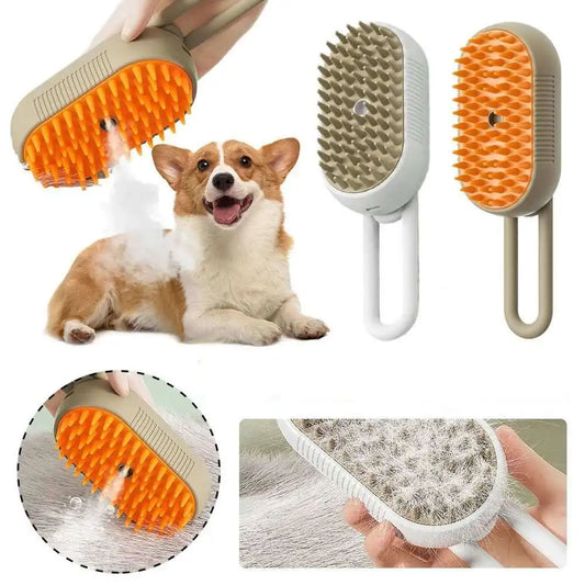 Cat Steam Brush Steamy Dog Brush 3 in 1 Rechargeable Spray Cat Hair Brushes for Massage Pet Grooming Comb Hair Removal Comb
